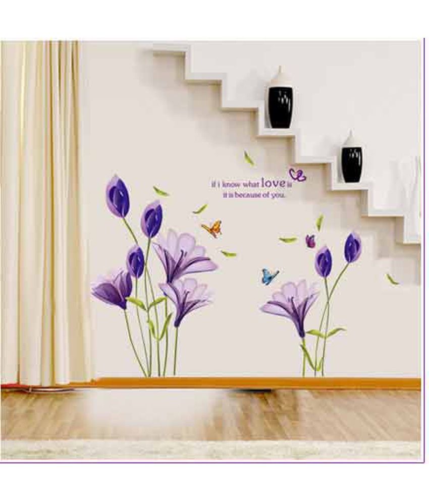Oren Empower Purple Lily Flower Wall Sticker For Home Decor Buy
