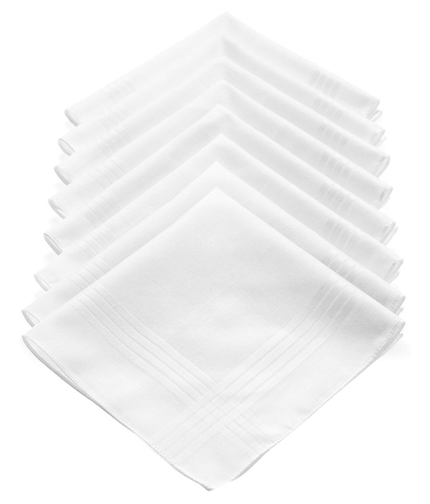 Juvenile White Cotton Handkerchief - 8 Piece Pack: Buy Online at Low ...
