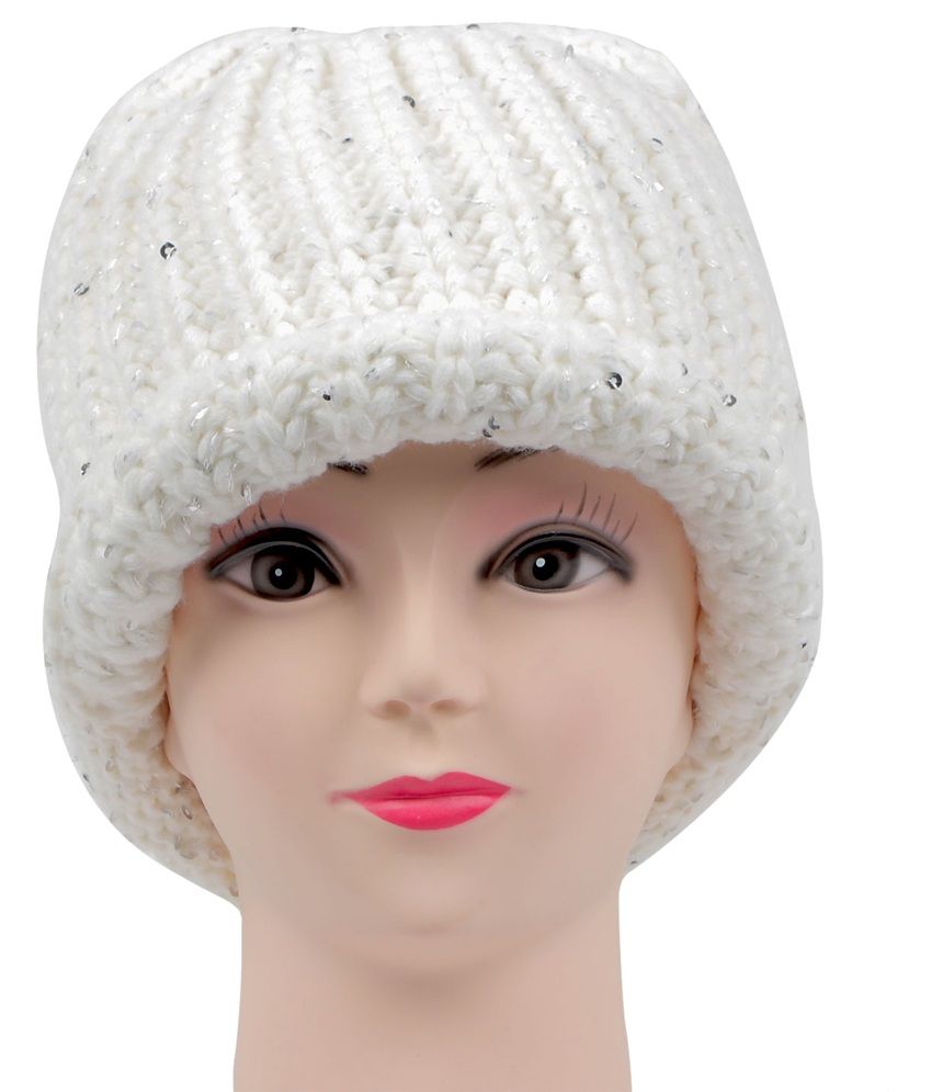 white woolen cap