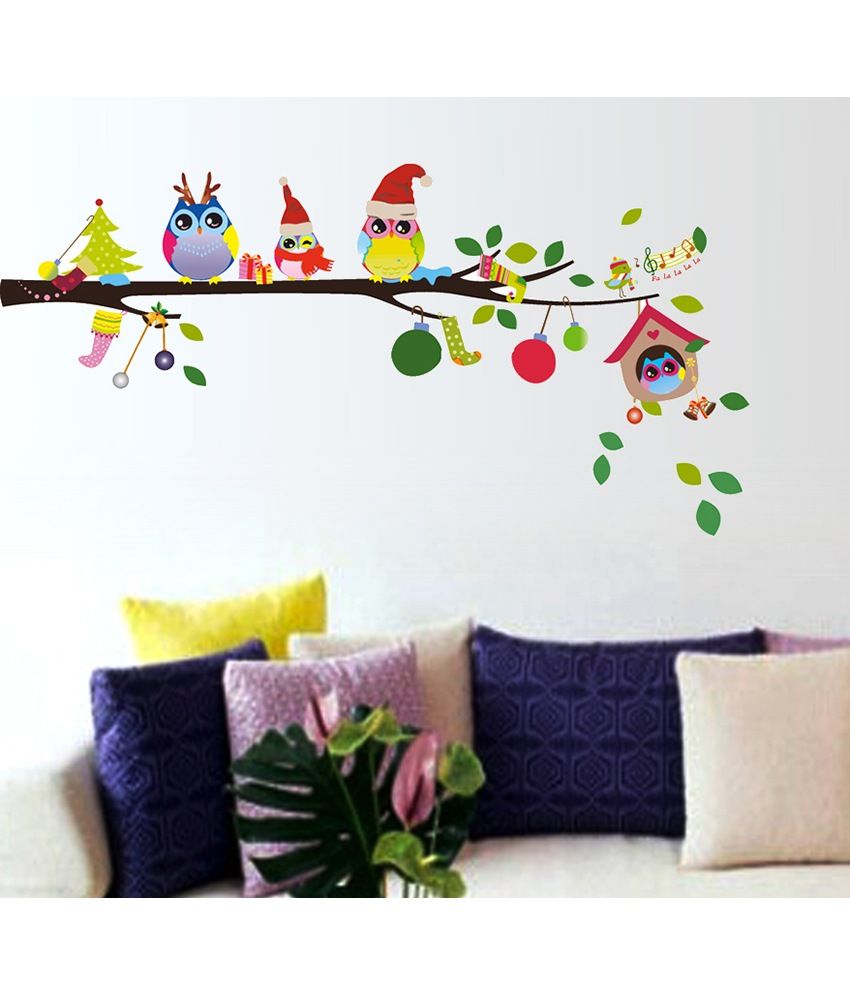 StickersKart Merry Christmas Winter  Owls Decor  Wall  Decor  