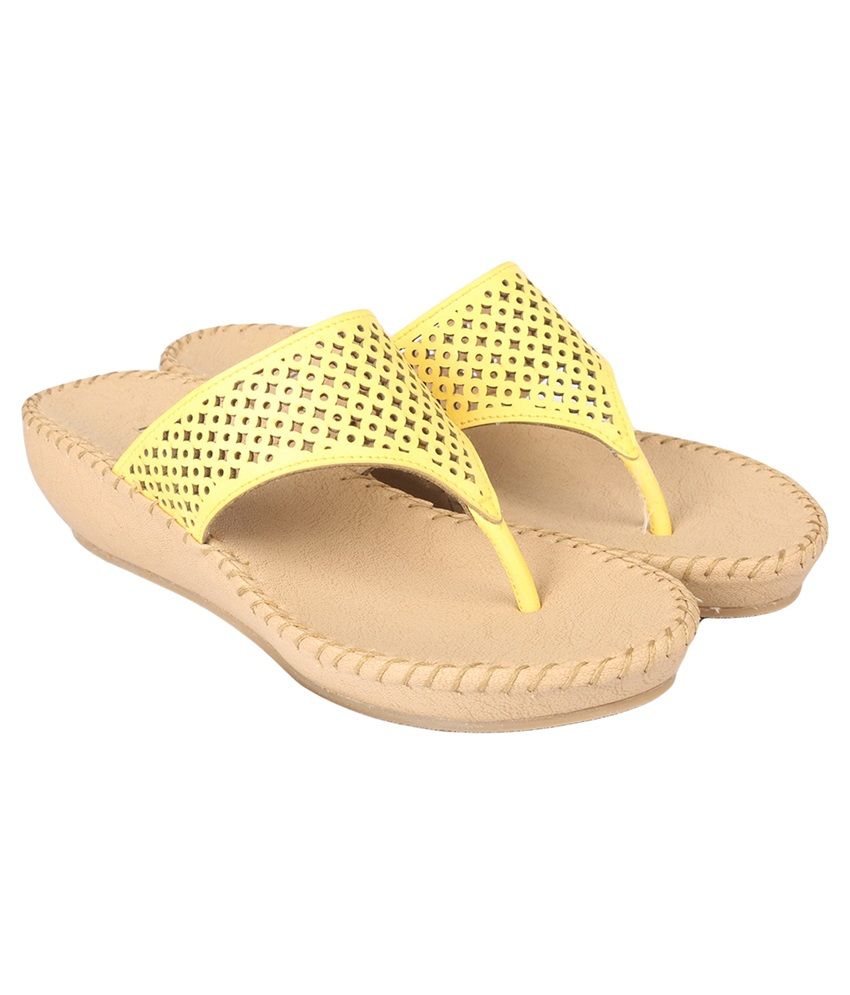 yellow slip on heels