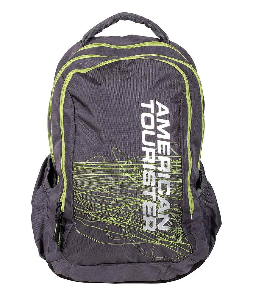 american tourister grey backpack