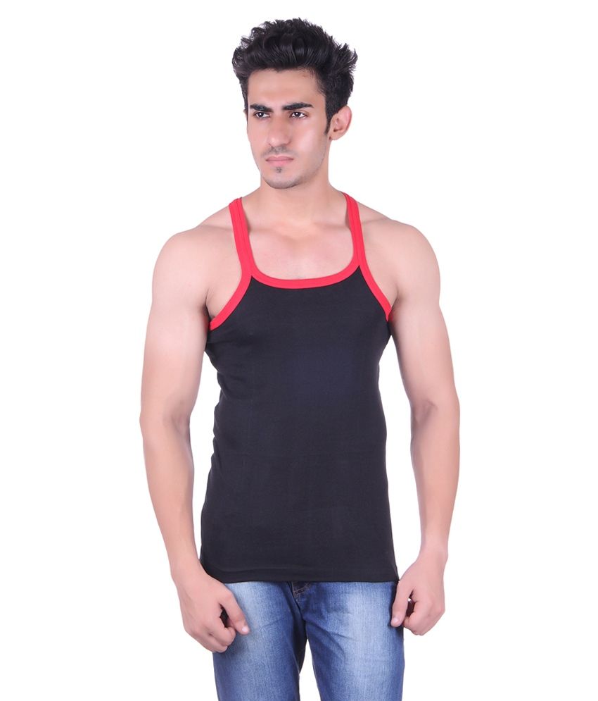 black cotton vest top