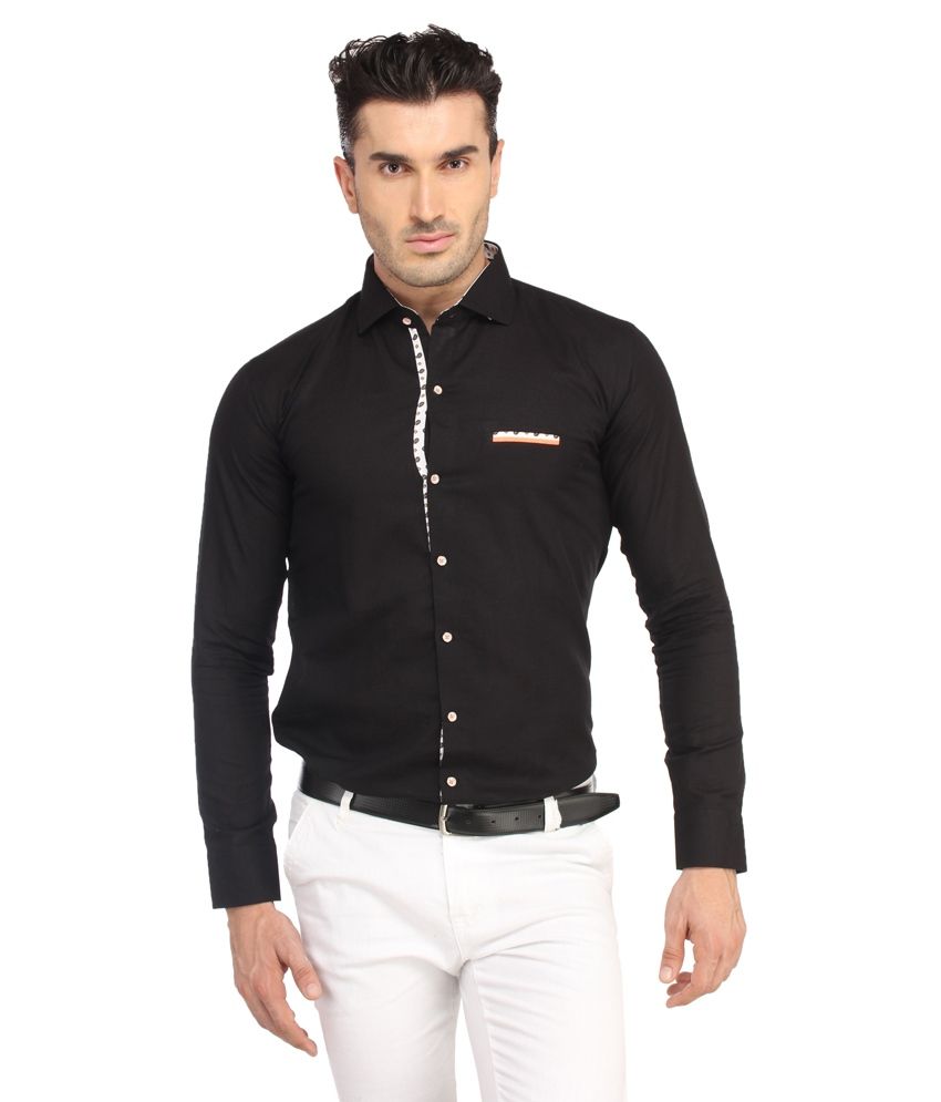 men's black casual shirt