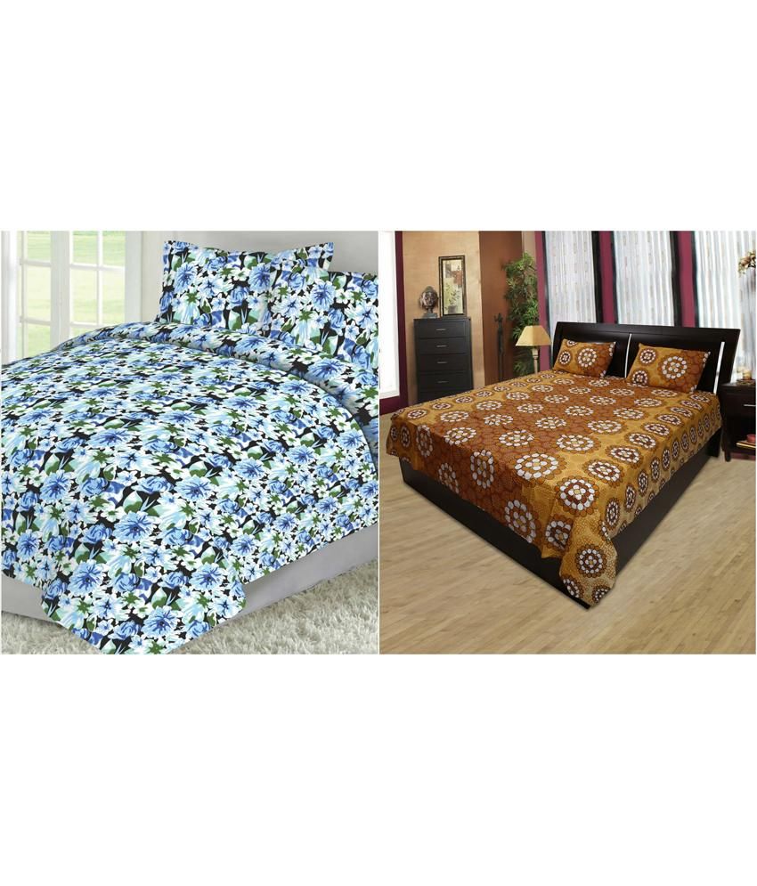 Lotus Contemporary Design Double Bed Sheet Combo of 2 Buy Lotus