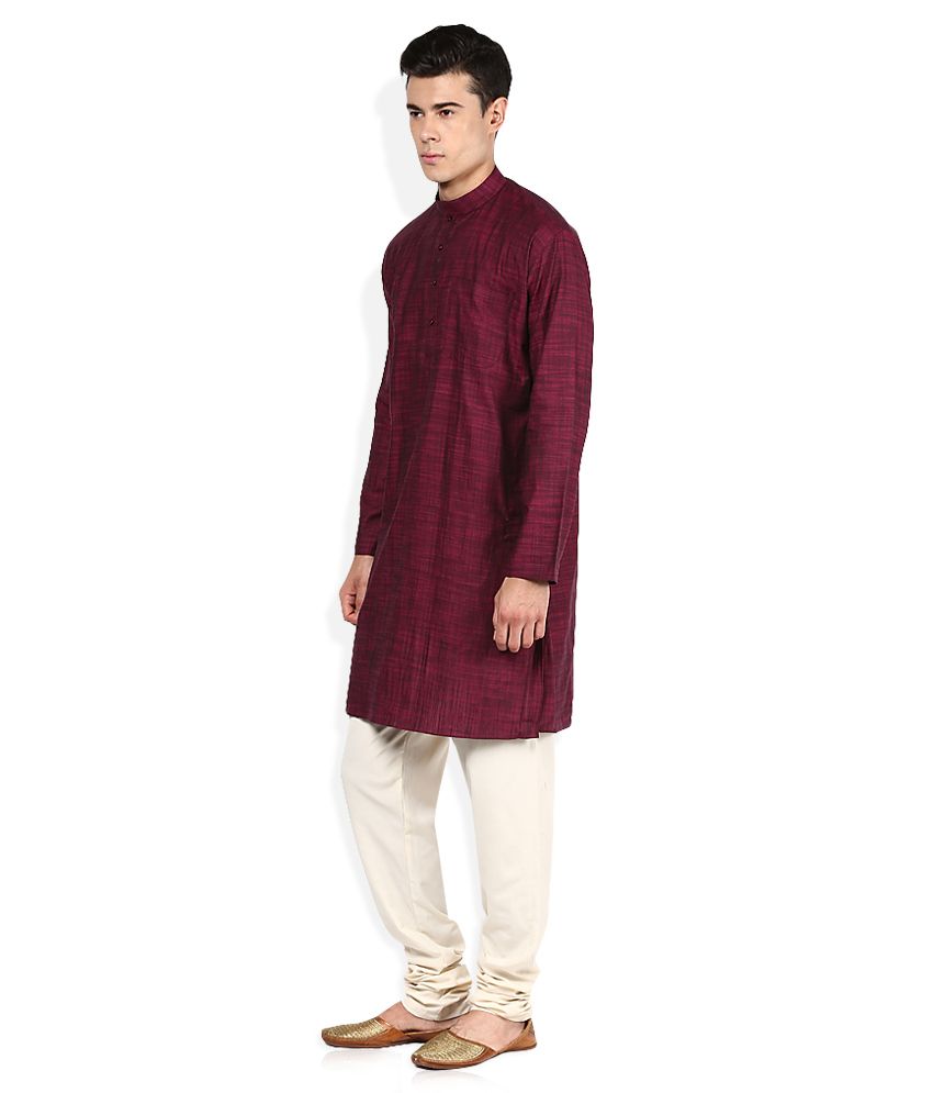 Manyavar Maroon Short Kurta Buy Manyavar Maroon Short Kurta Online At Low Price In India 