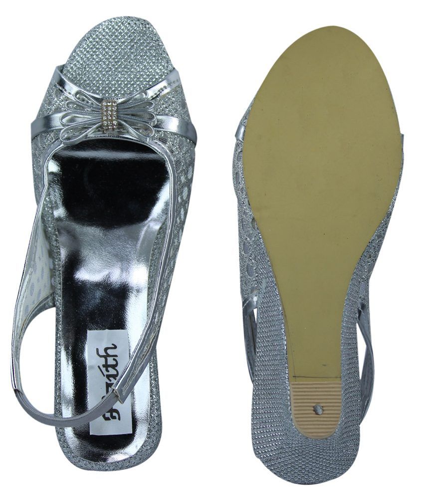 faith wide fit silver sandals