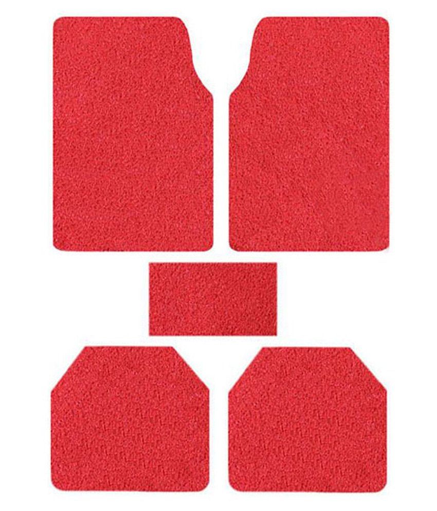 Speedwav Anti Slip Noodle Car Floor Mats Set Of 5 Red