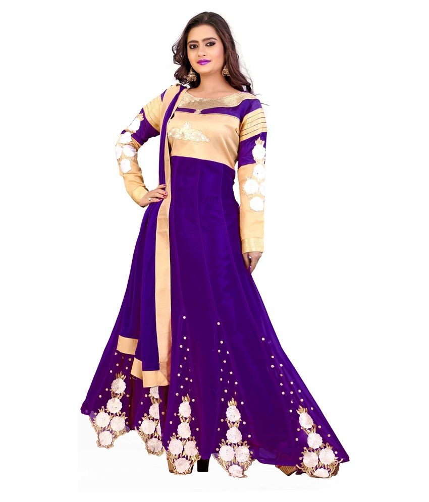 purple colour party frock