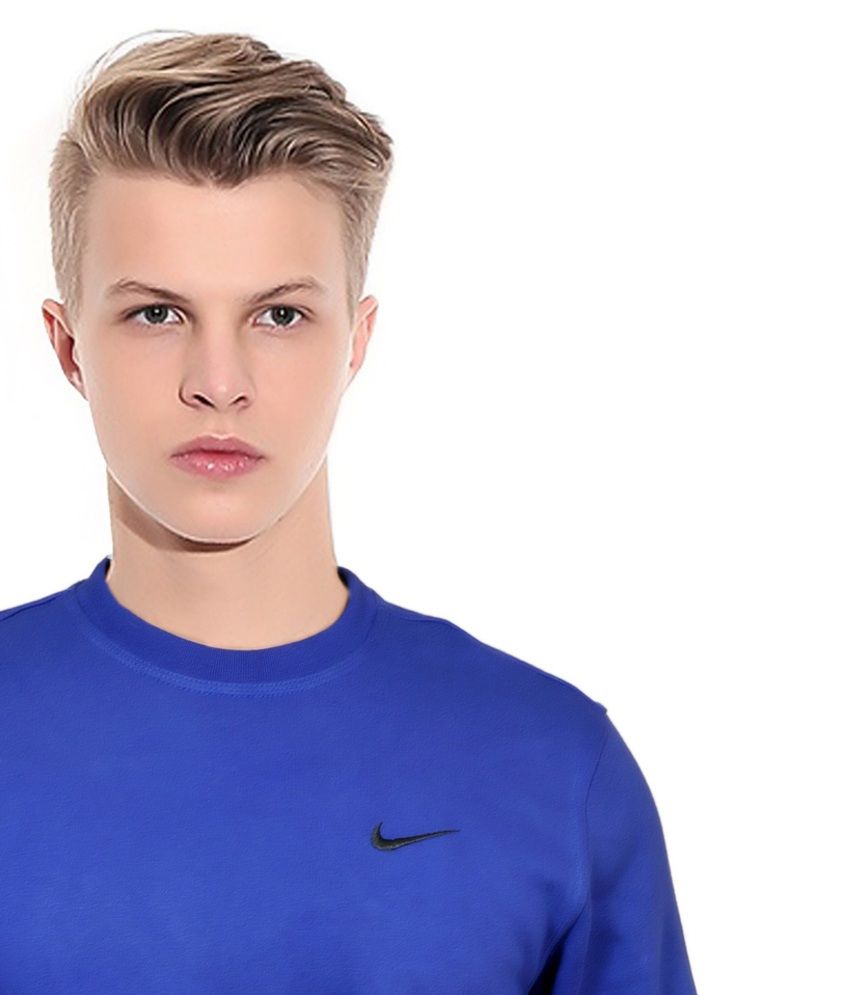 nike club crew neck sweat in blue