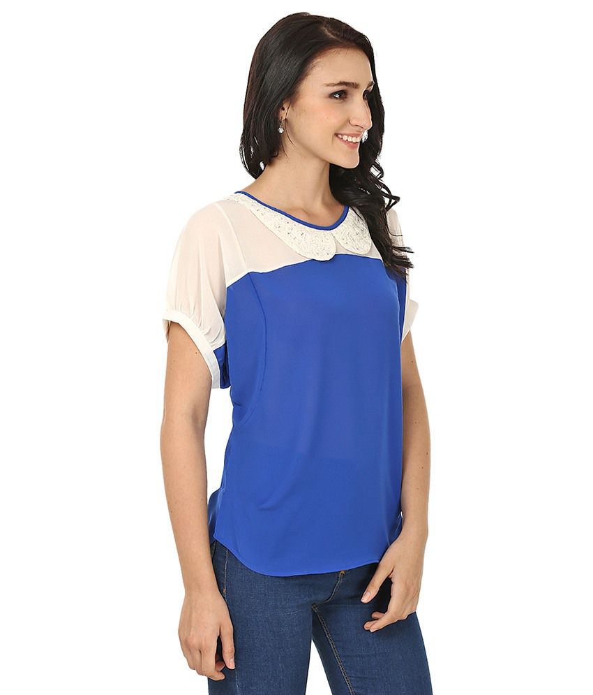 Forever Fashion Blue Polyester Tops - Buy Forever Fashion Blue ...