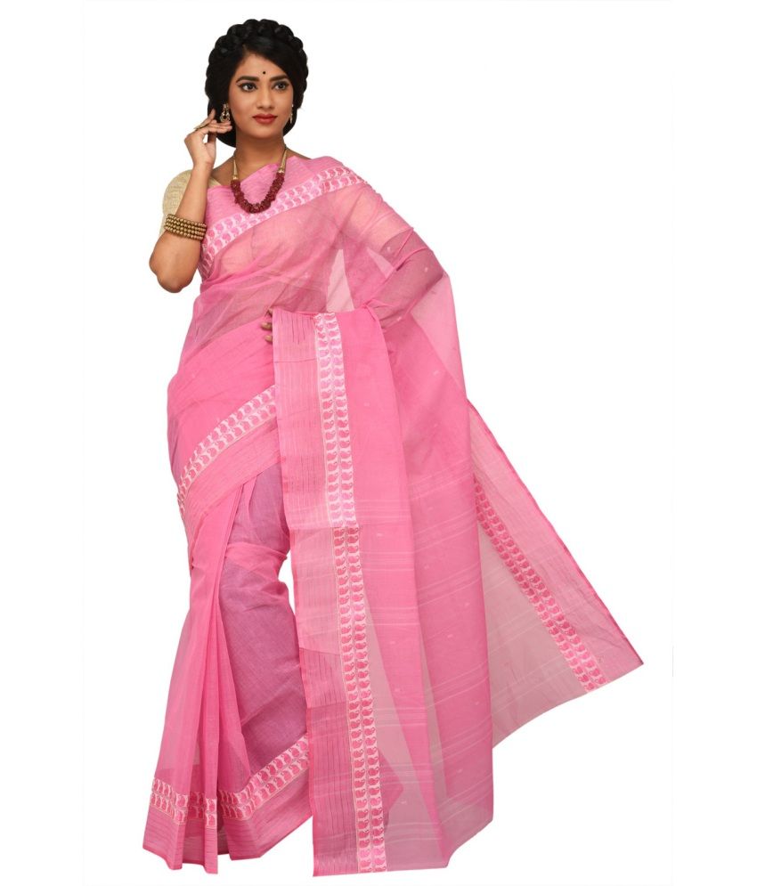 Dark pink cotton saree clearance