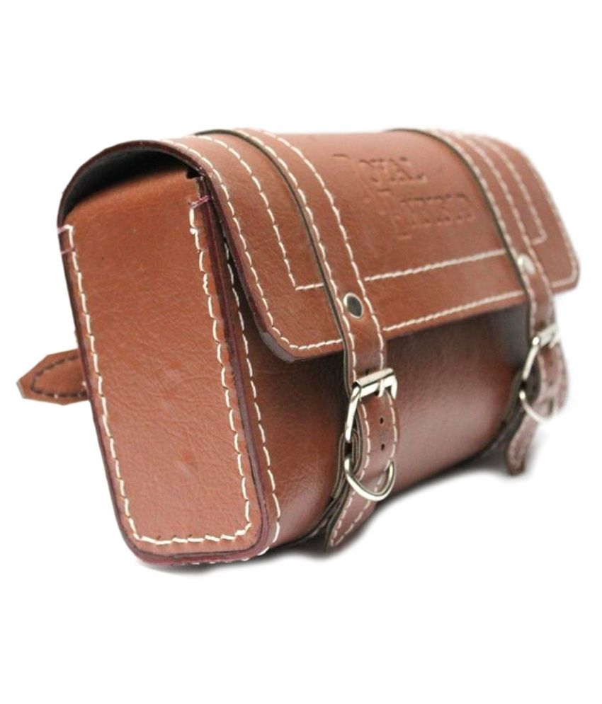 R.j.von Customize Square Side Saddle Bag Brown For Royal Enfield Bullet