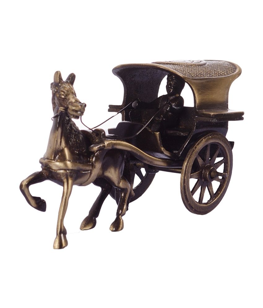     			eCraftIndia Golden European Horse Cart