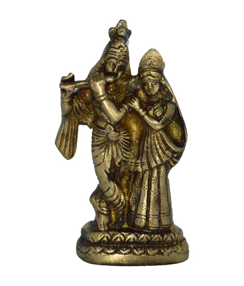     			eCraftIndia Golden Radha Krishna Pair Figurine