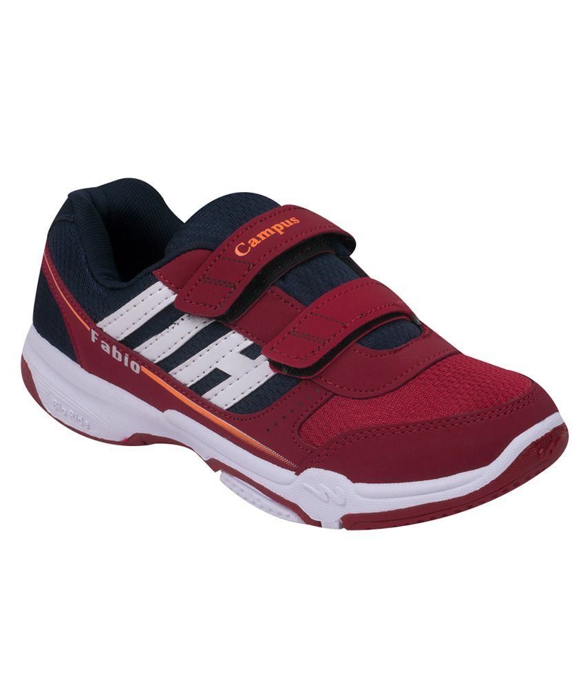 Campus Fabio Red Sports Shoes For Kids 
