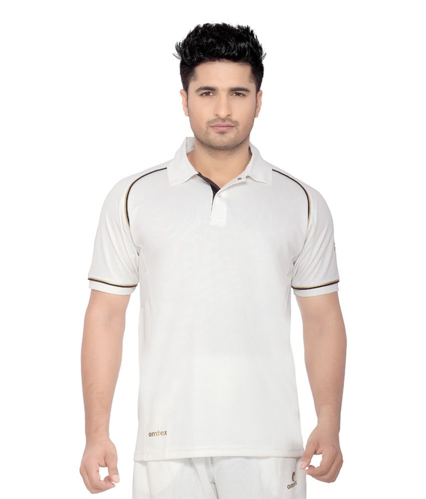 Omtex Half Sleeves Cricket Wear White TShirt Buy Omtex Half Sleeves