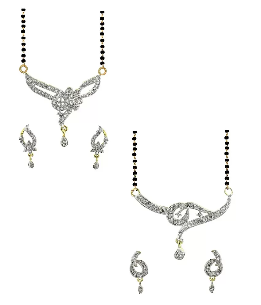 72 OFF on Rajwada Arts Stylish Design American Diamond Pendant Set With  Matching Earrings on Snapdeal  PaisaWapascom