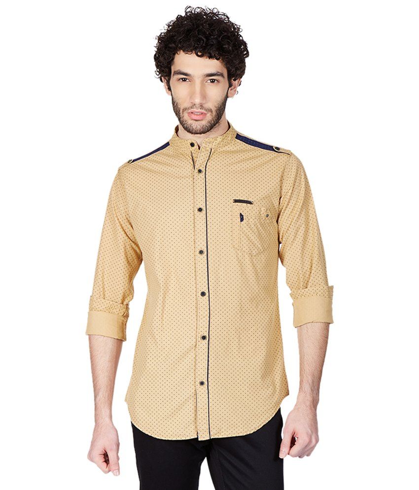 Skie Studio Beige Full Sleeve Casual Shirt - Buy Skie Studio Beige Full Sleeve Casual Shirt 