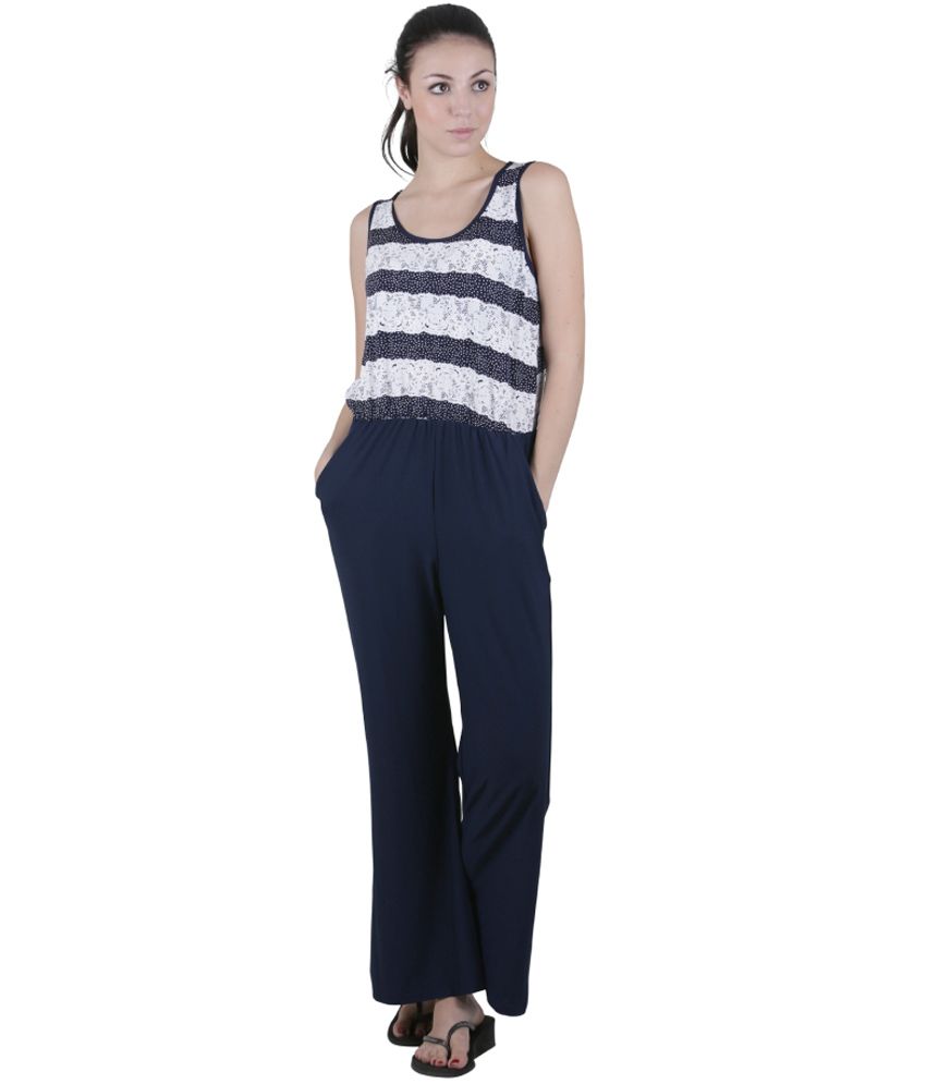 Vixenwrap Blue Cotton Lycra Jumpsuits Buy Vixenwrap Blue Cotton Lycra