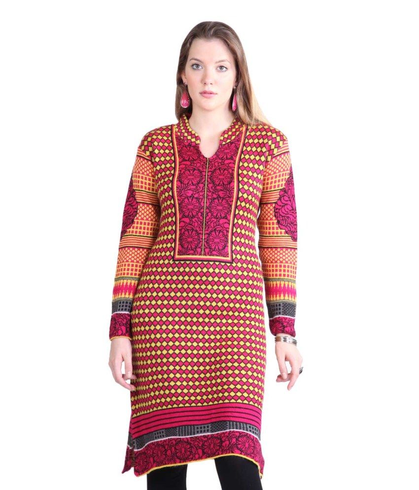 Montrex Pink Woollen Kurti -  attain purchase Montrex Pink Woollen  