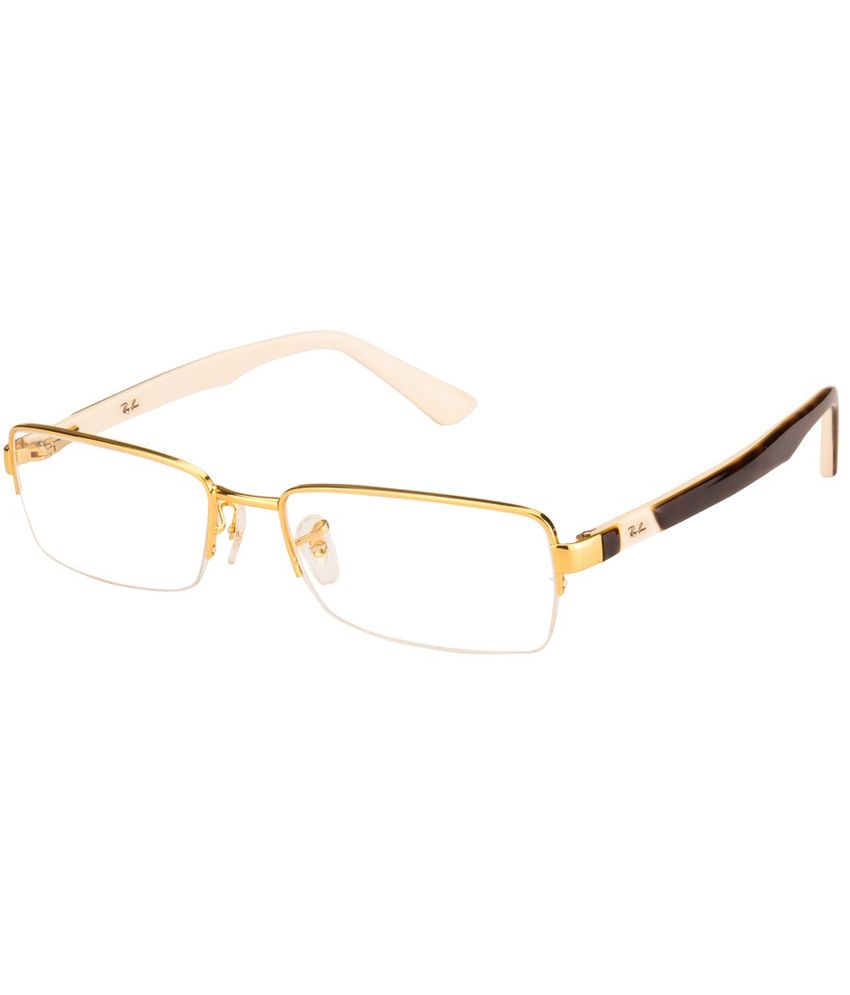 Ray ban Golden Rectangle Eyeglasses For Men available at SnapDeal for ...