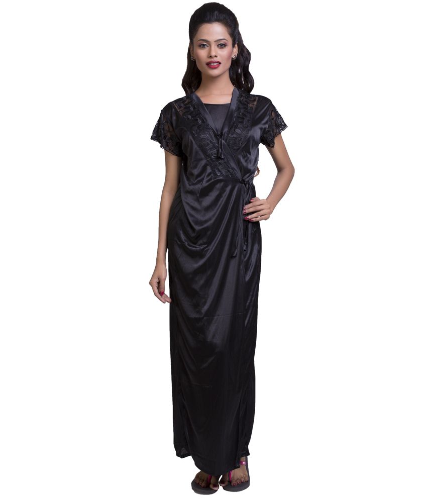 Buy Ishin Black Silk Nighty Online At Best Prices In India Snapdeal 