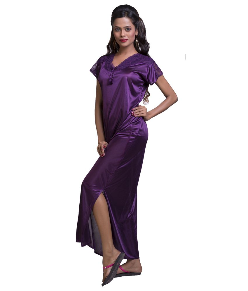 Buy Ishin Purple Silk Nighty Online at Best Prices in India - Snapdeal