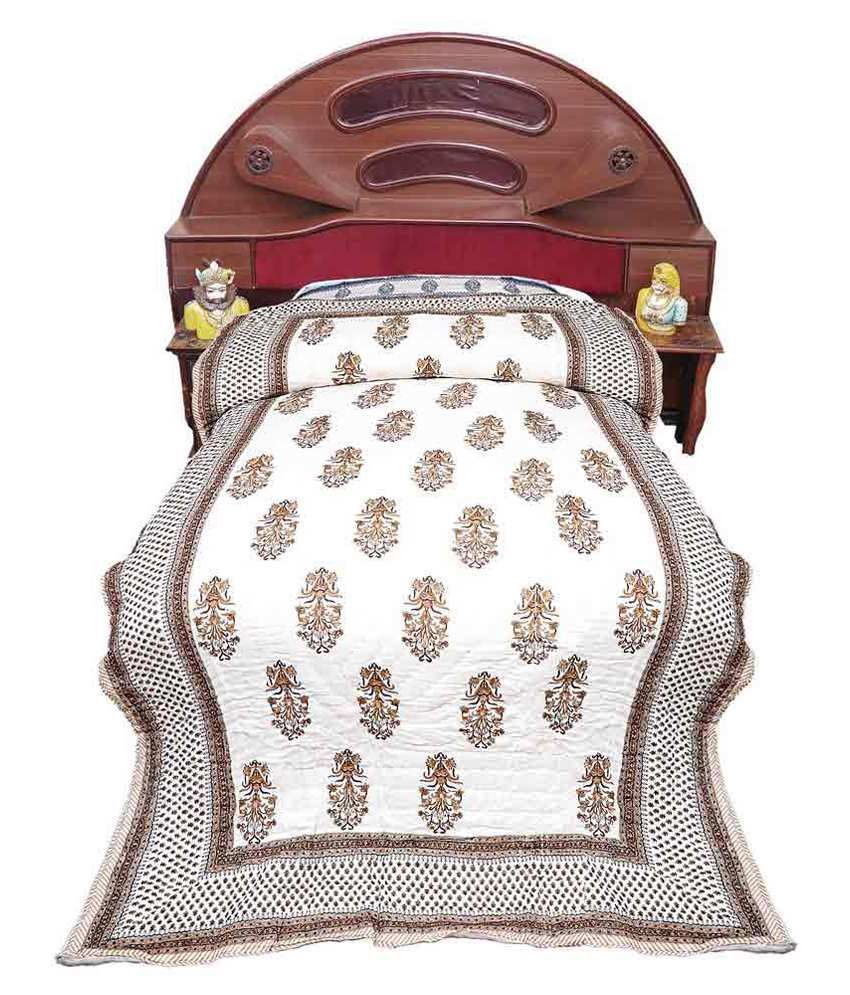 Indiangiftemporium Single White Cotton Comforter Buy