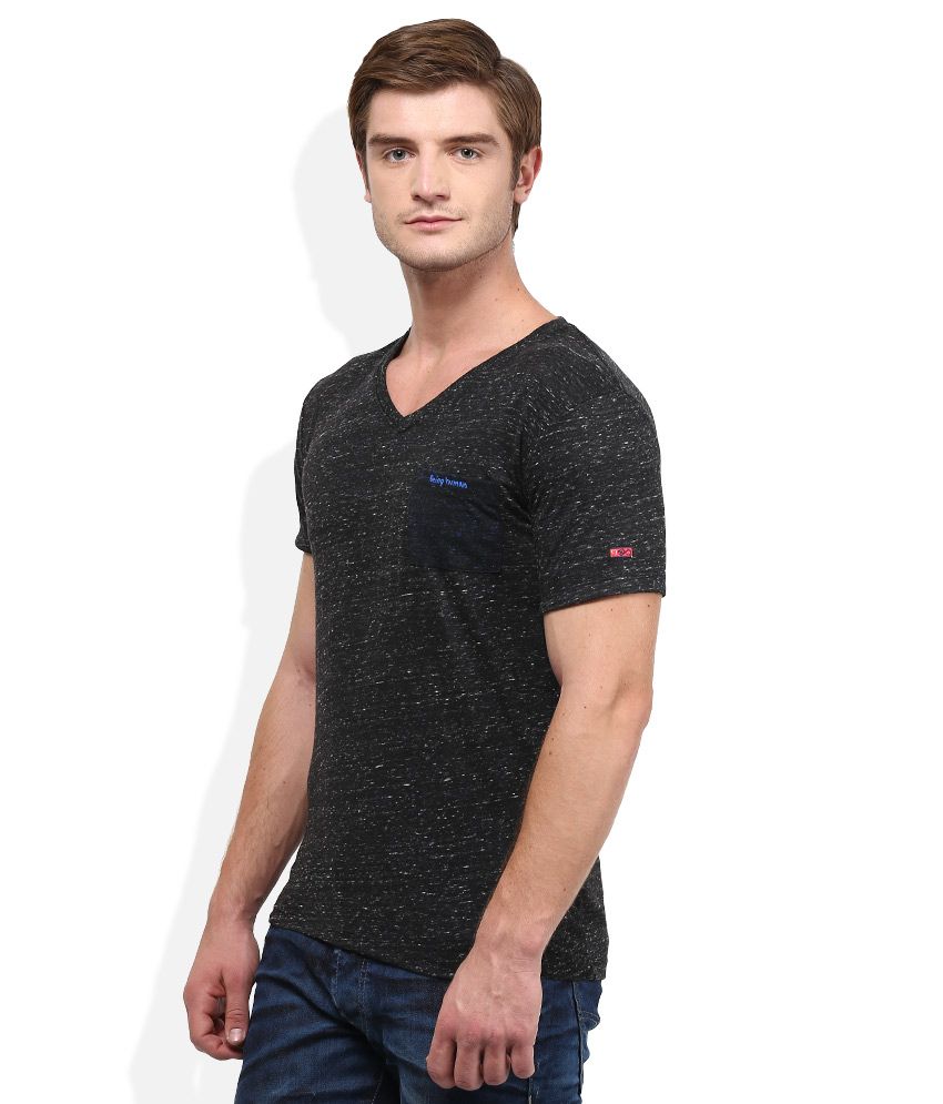 Being Human Black V-Neck T Shirt - Buy 