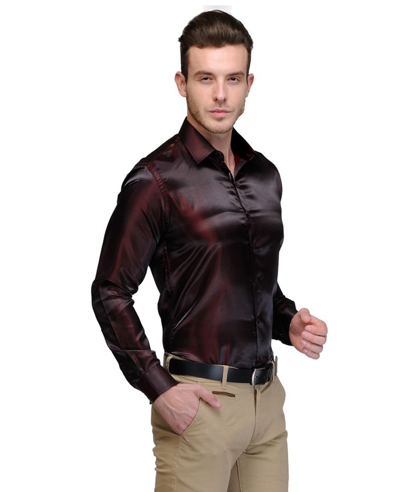 maroon party wear shirt