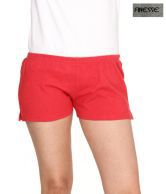 Finesse Red Cotton Shorts