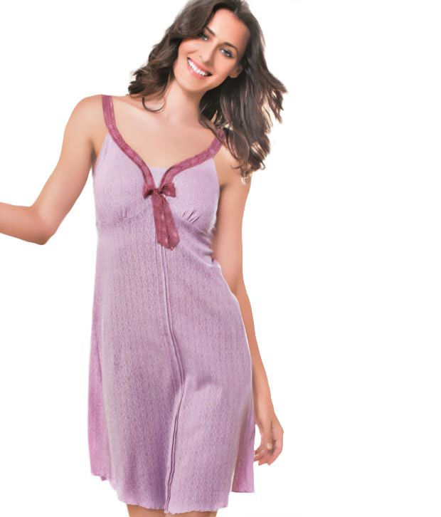 Buy Enamor Gorgeous Mauve Short Nighty Online At Best Prices In India Snapdeal 