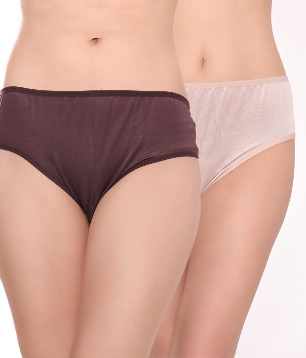 Buy Kunchals Brown and Skin Composition Polyamide and Spandex With