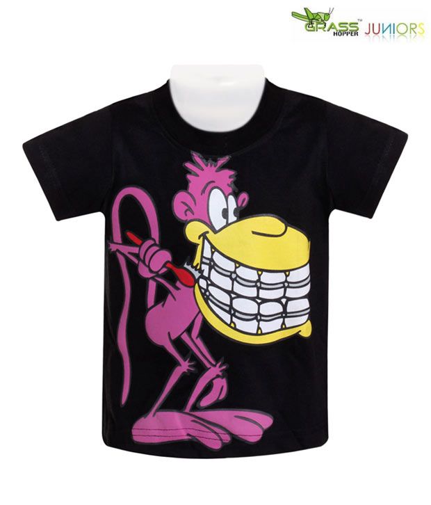 Grasshopr Black Funky Monkey T- Shirt 