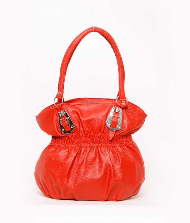 Buy Kuero Bright Orange Gathered Handbag at Best Prices in India - Snapdeal