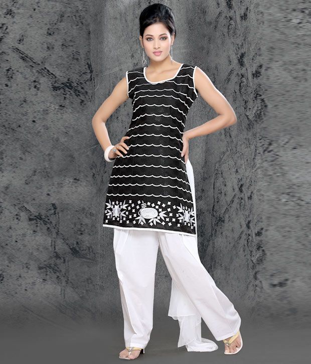 black patiala suit sleeveless