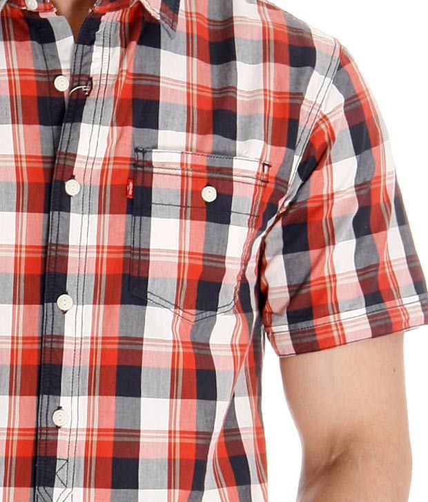 Levi's Red- White Checkered Shirt - Buy Levi's Red- White ...
