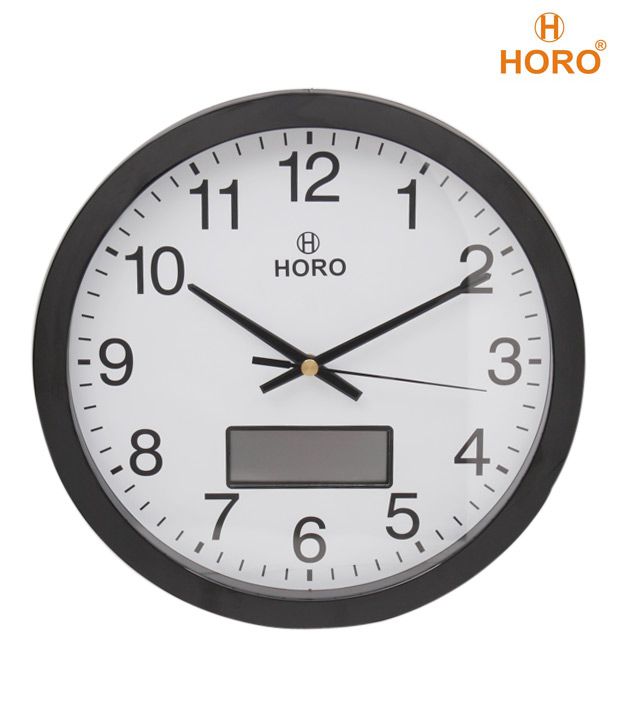 Horo Black & White Chrome Finish Clock