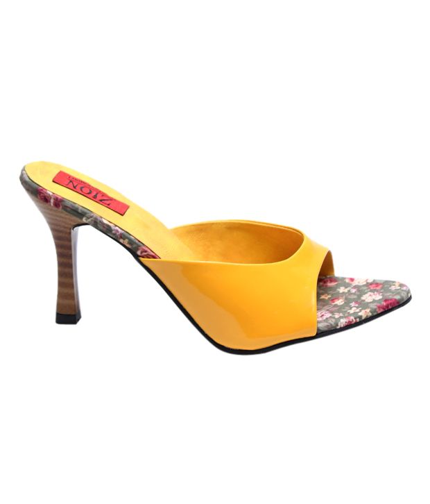 yellow slip on heels