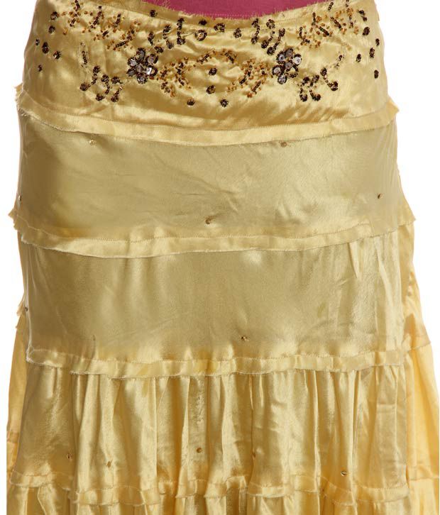Buy The Fantasy Yellow Satin Skirts Online at Best Prices in India ...