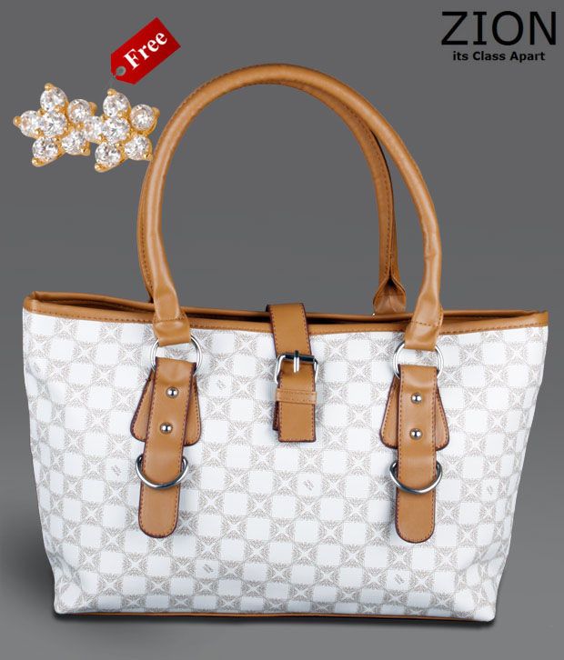 Zion White & Tan Tote Bag Buy Zion White & Tan Tote Bag Online at