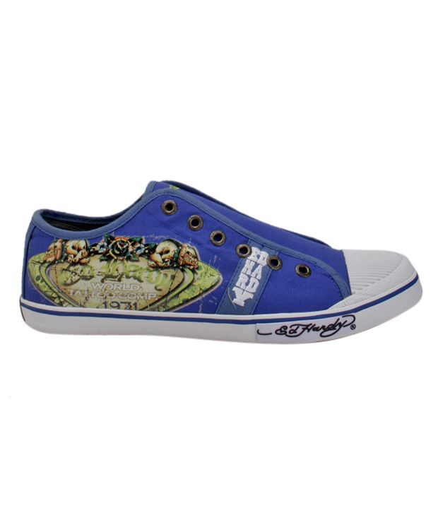 Ed Hardy Navy Skull Tattoo Canvas Shoes Buy Ed Hardy