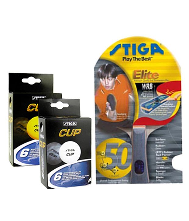 2 Stiga Elite Table Tennis Rackets Box of Stiga Cup Table Tennis Balls
