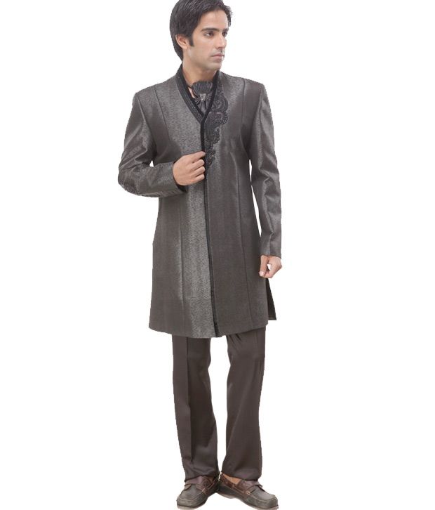 grey indo western gown