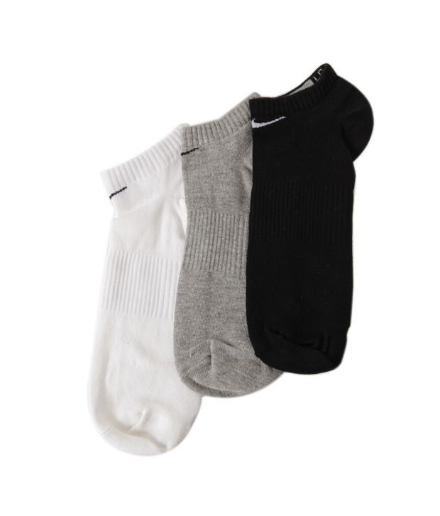 Nike Grey, White & Black Socks - 3 Pair Pack - Buy Nike Grey, White ...