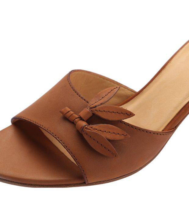 brown slip on heels