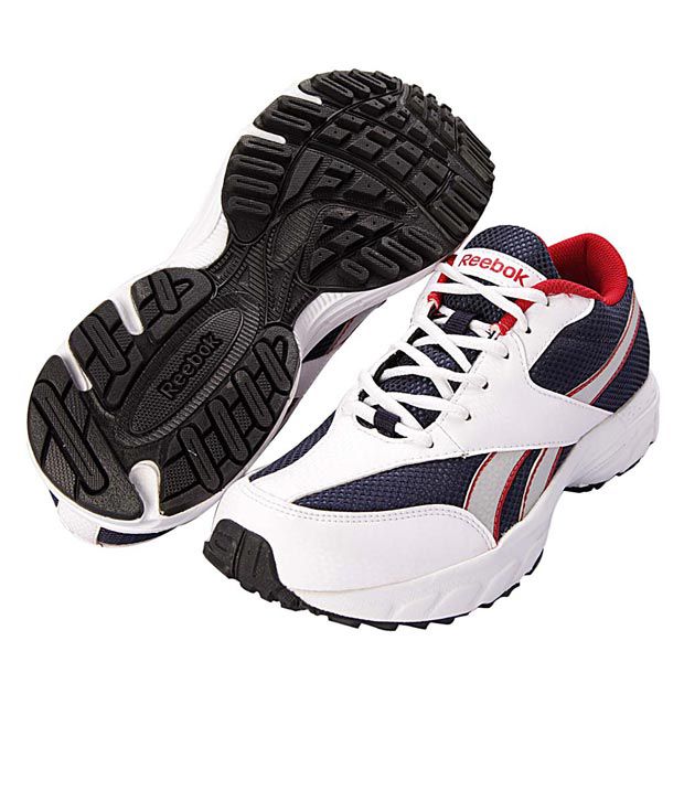 Reebok Highflier White & Navy Blue Sports Shoes Price in India- Buy ...