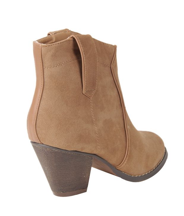 Cobblerz Light Brown Ankle Length Heel Boots Price in India- Buy ...