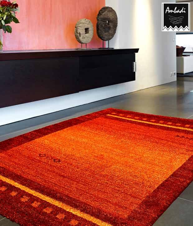 Ambadi Beautiful Bright Orange Area Rug Buy Ambadi